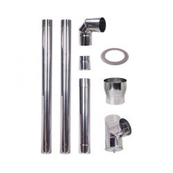 Flue kit for pellet stove stainless steel AISI 304, 100-130mm